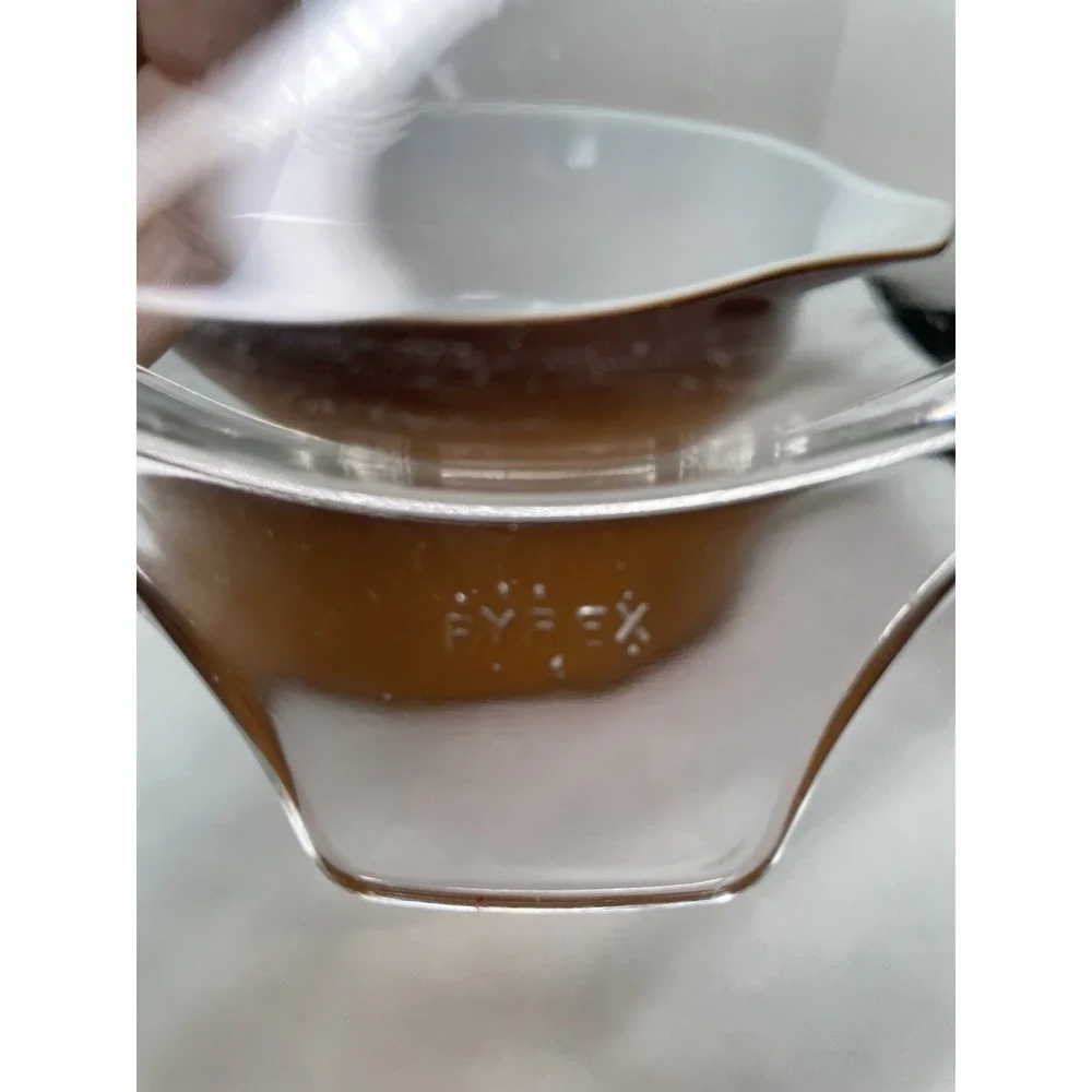 Vintage 1974 Pyrex 1.5 qt Casserole Dish with Lid Old Orchard Brown Butterscotch